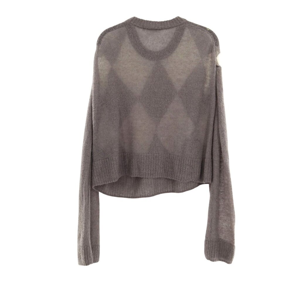 Weekday Argyle Sweater Womens Small Brown Wool Open Knit Light Academia - Picture 6 of 16